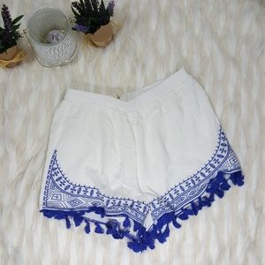 Nwt Boho Tassle Hem Summer Shorts